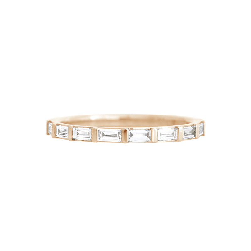 Baguette Diamond Wedding Band - 9CT Rose Gold