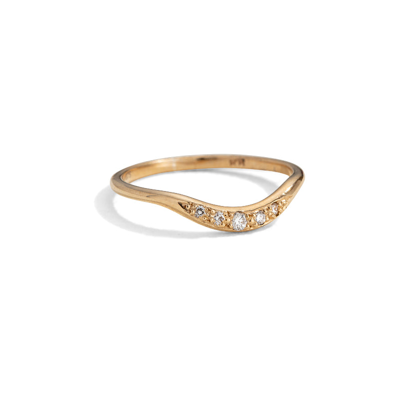 Crescent Band Diamond - 9kt Yellow Gold