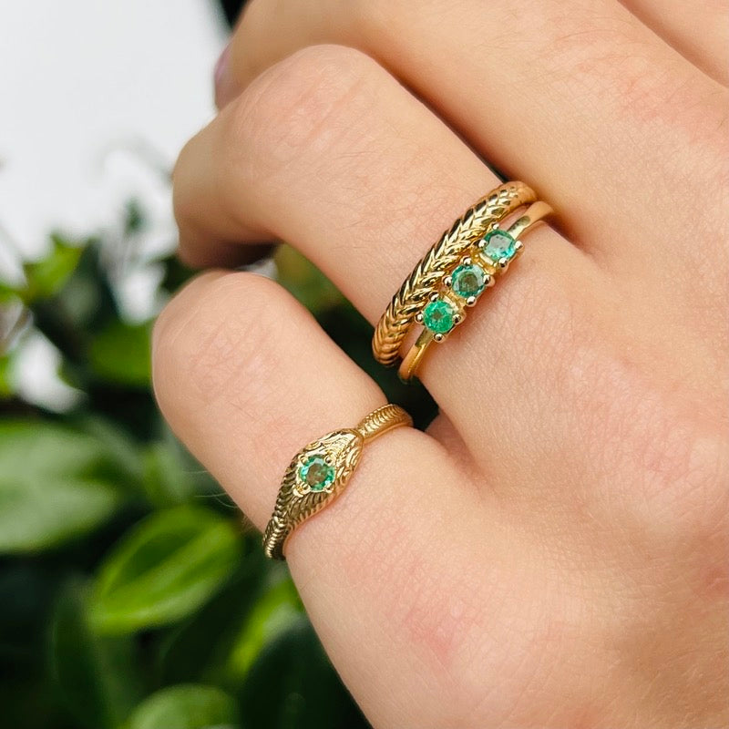 Serpent Band Emerald - 9kt Yellow Gold