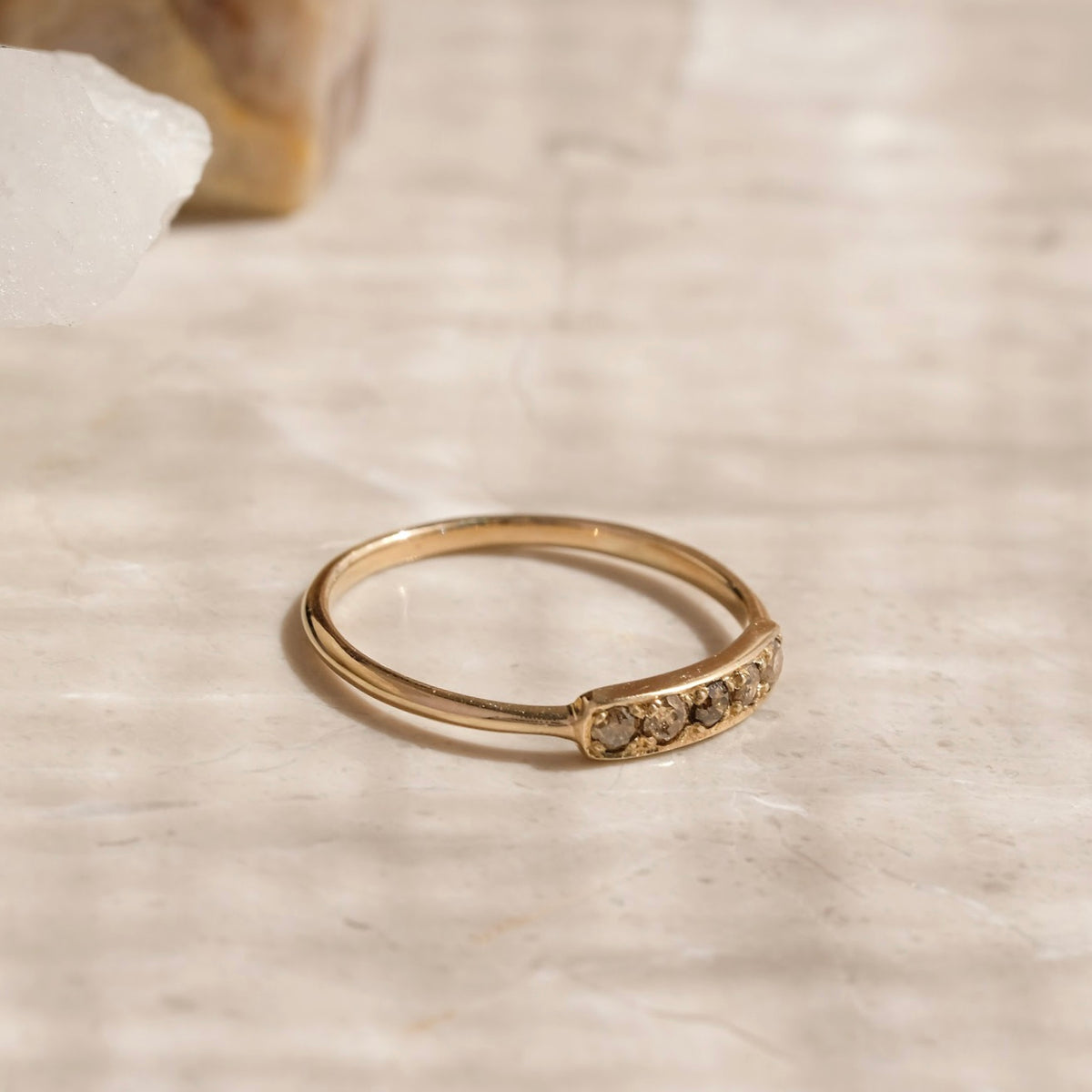 Skinny Band Brandy Diamonds - 9kt Yellow Gold