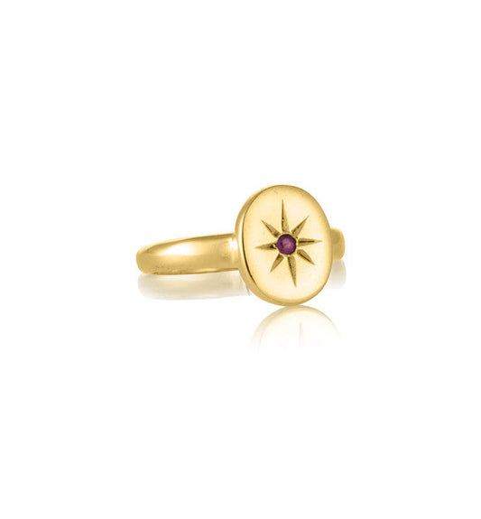 Supernova Ring Ruby - 9kt Yellow Gold