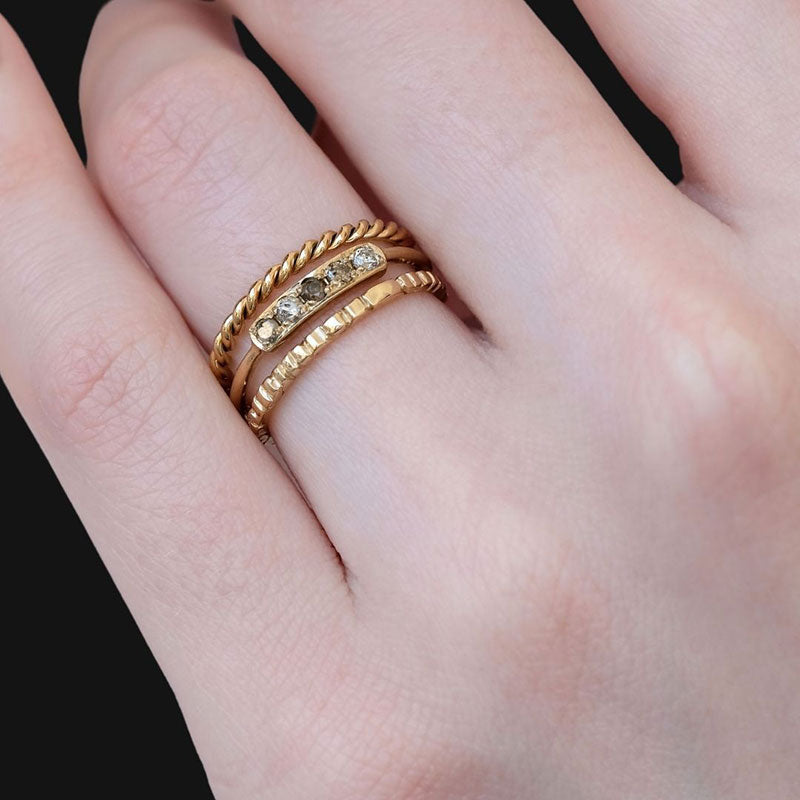 Skinny Band Brandy Diamonds - 9kt Yellow Gold