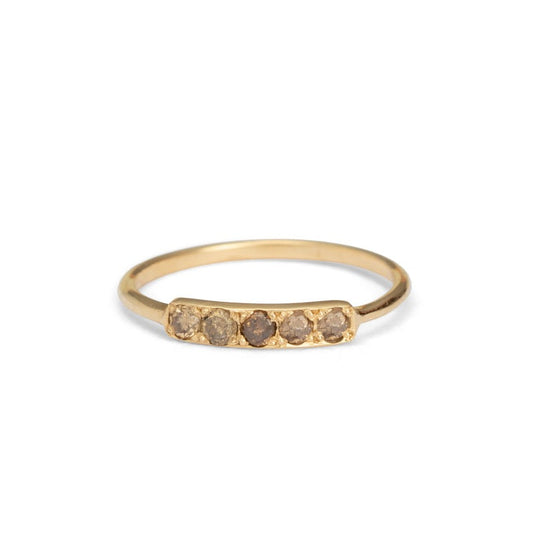 Skinny Band Brandy Diamonds - 9kt Yellow Gold