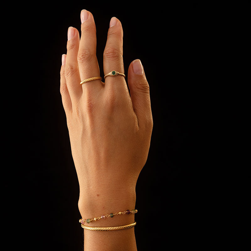 Serpent Band Emerald - 9kt Yellow Gold