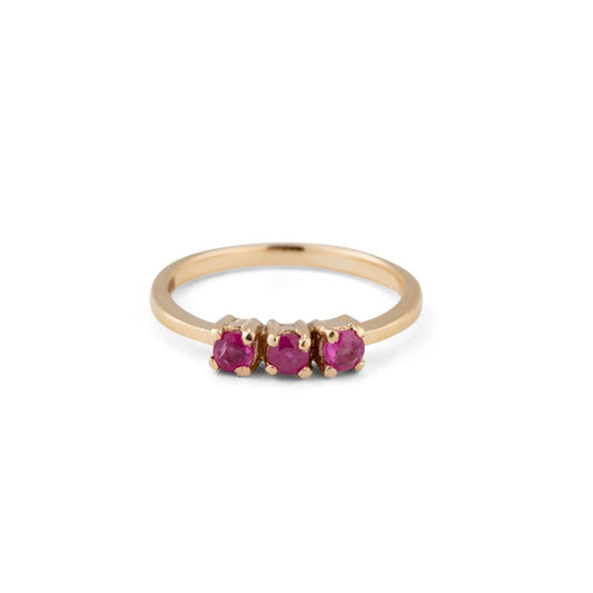 Trinity Ring Ruby - 9kt Yellow Gold